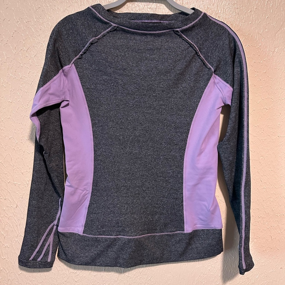 Lululemon Long Sleeve Top Size 6 Purple Grey‎ Thumb Holes